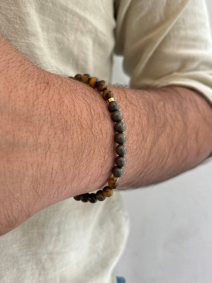 Pirita e Olho de Tigre – Prosperidade, Abundância e Proteção (Banho Ouro 18K) #PrimeCR