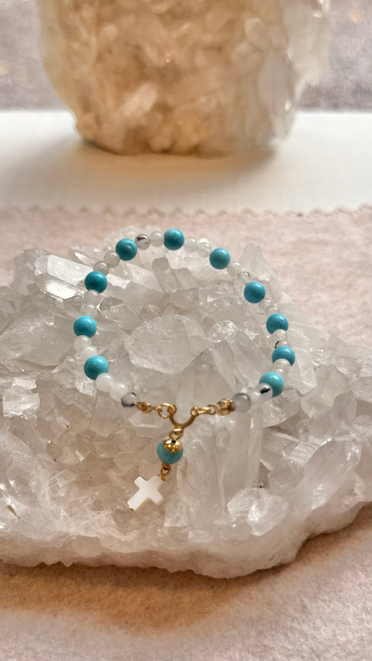 Turquesa Azul • Quartzo Turmalinado | Boa Sorte & Clareza