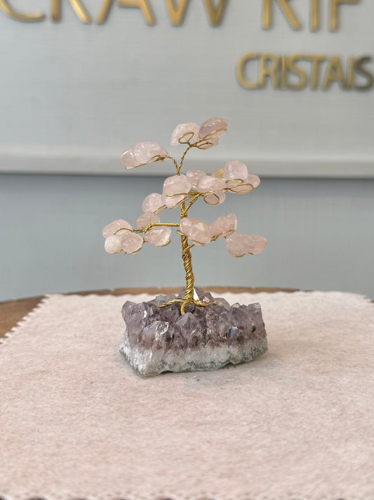 Árvore da Vida | Quartzo Rosa — Amor e Autoestima (10cm)