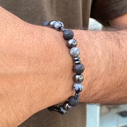 CR Essentials | Lava Vulcânica, Hematita e Obsidiana Flocos de Neve  – Escudo Energético, Proteção e Coragem