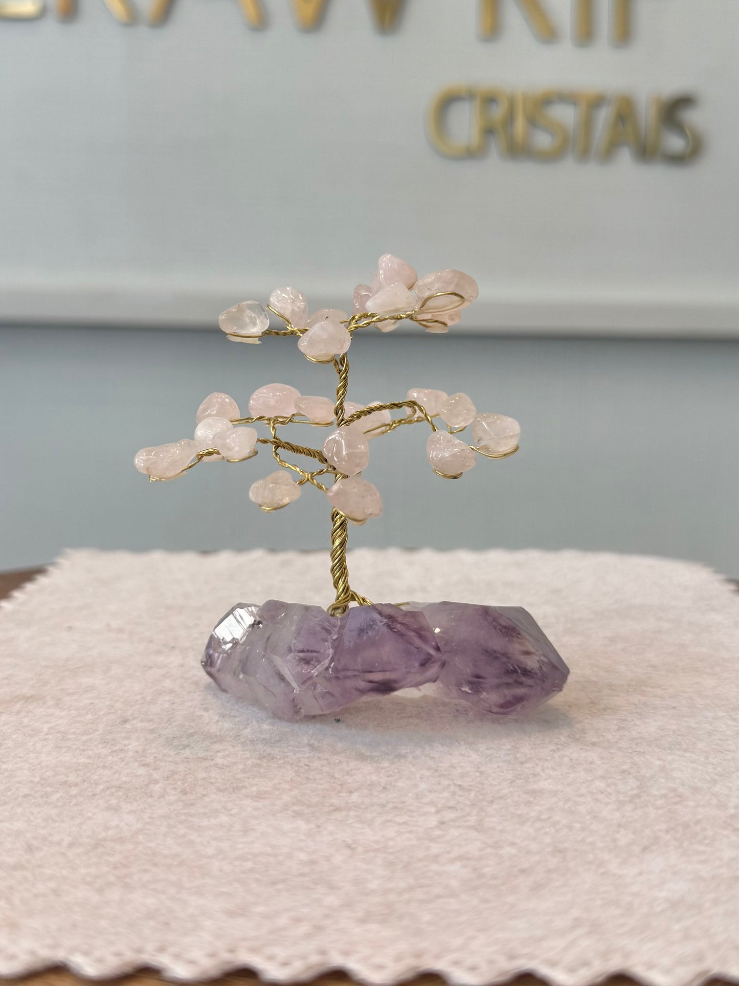 Árvore da Vida | Quartzo Rosa — Amor e Autoestima (7cm)