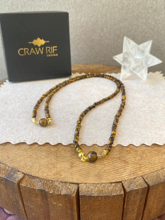 CR Escapulário | Olho de Tigre – Proteção, Clareza e Prosperidade (Banho Ouro 18K)