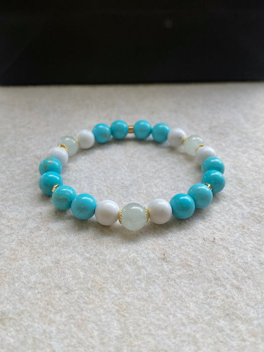 Turquesa Azul • Howlita • Água Marinha | Paz & Boa Sorte