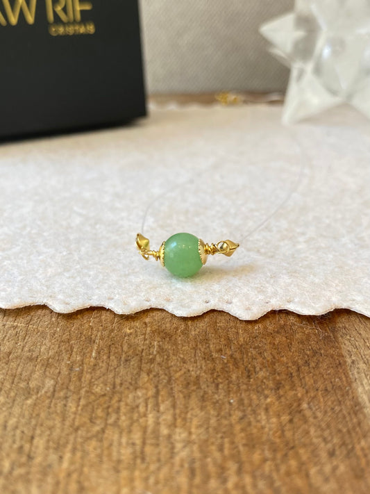 CR Ponto de Luz | Colar Quartzo Verde – Saúde, Equilíbrio e Bem-Estar (Banho Ouro 18K)