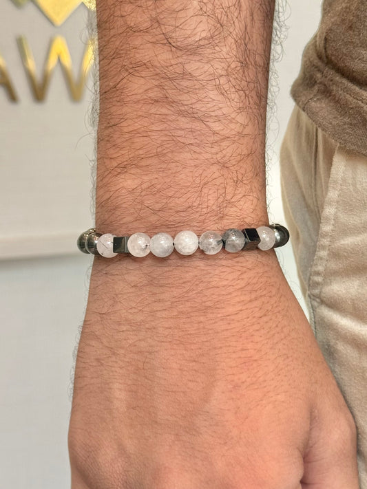 CR Cubic | Quartzo Turmalinado e Hematita – Clareza, Proteção e Força Pessoal