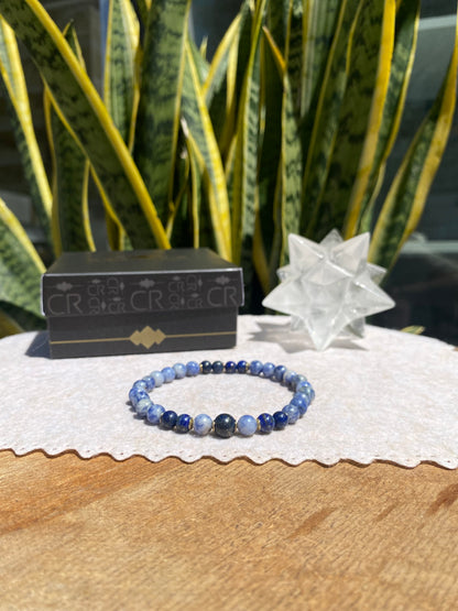 CR Deluxe | Sodalita e Lápis-Lazúli – Intuição, Espiritualidade e Harmonia (Banho Ouro 18K)