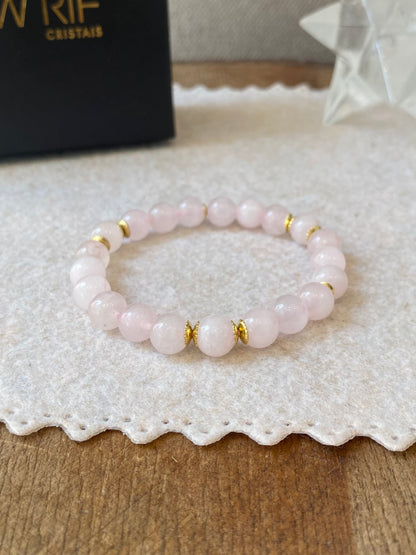 Quartzo Rosa – Amor, Paz, Autoestima (Banho Ouro 18K)