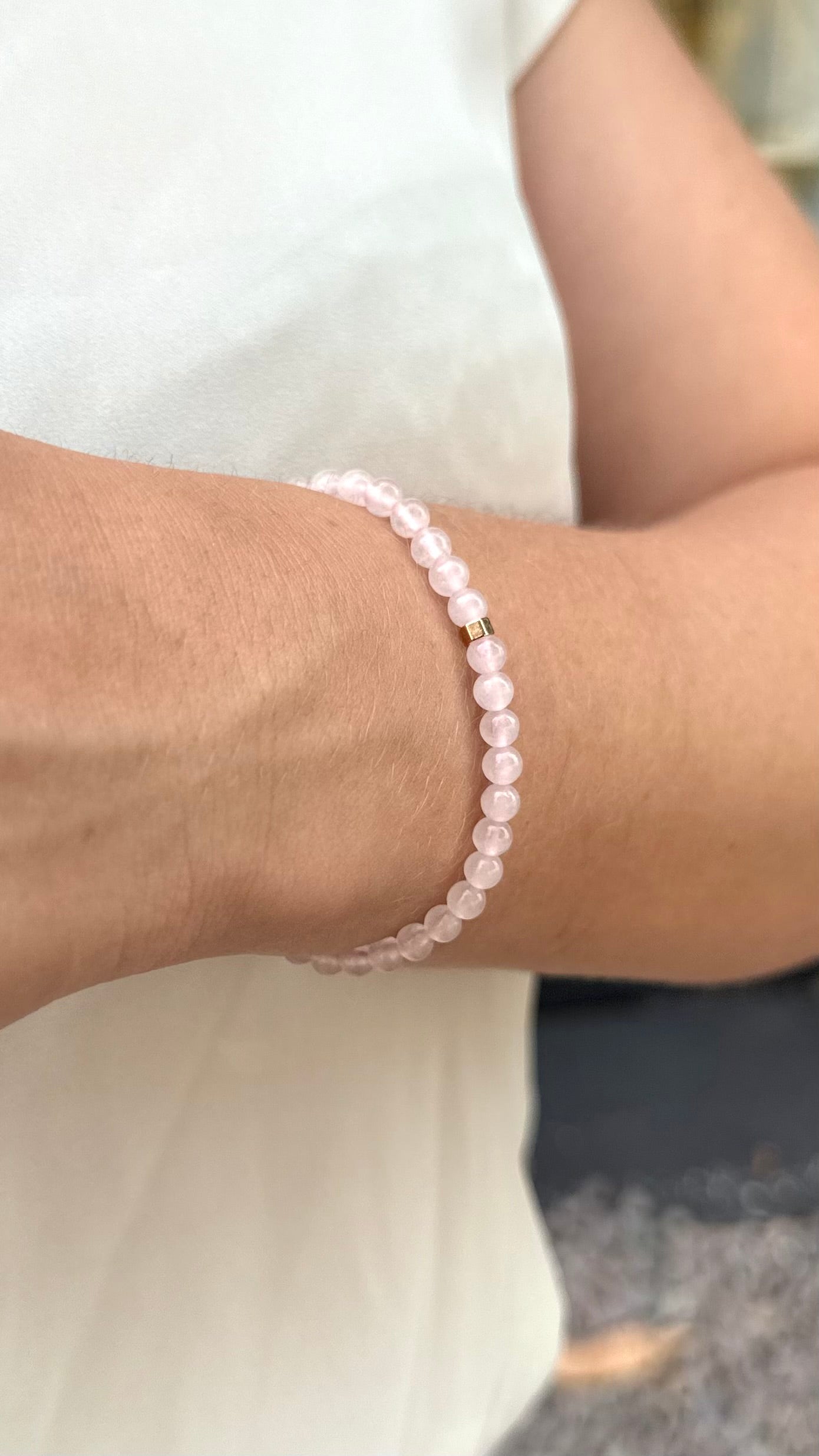 CR Line | Quartzo Rosa – Paz, Amor e Autoestima (Banho Ouro 18K)