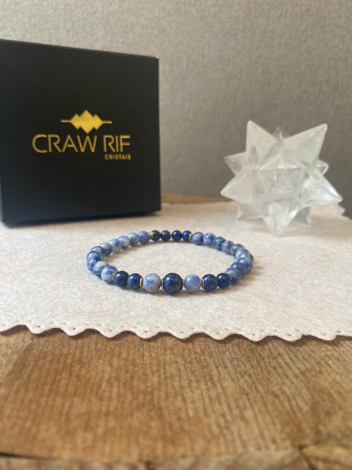 CR Deluxe | Sodalita e Lápis-Lazúli – Intuição, Espiritualidade e Harmonia (Banho Ouro 18K)