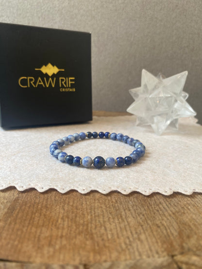 CR Deluxe | Sodalita e Lápis-Lazúli – Intuição, Espiritualidade e Harmonia (Banho Ouro 18K)