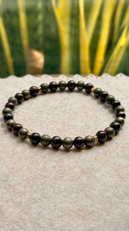 CR Prime | Pirita e Granada – Prosperidade, Determinação e Vitalidade (Banho Ouro 18K)