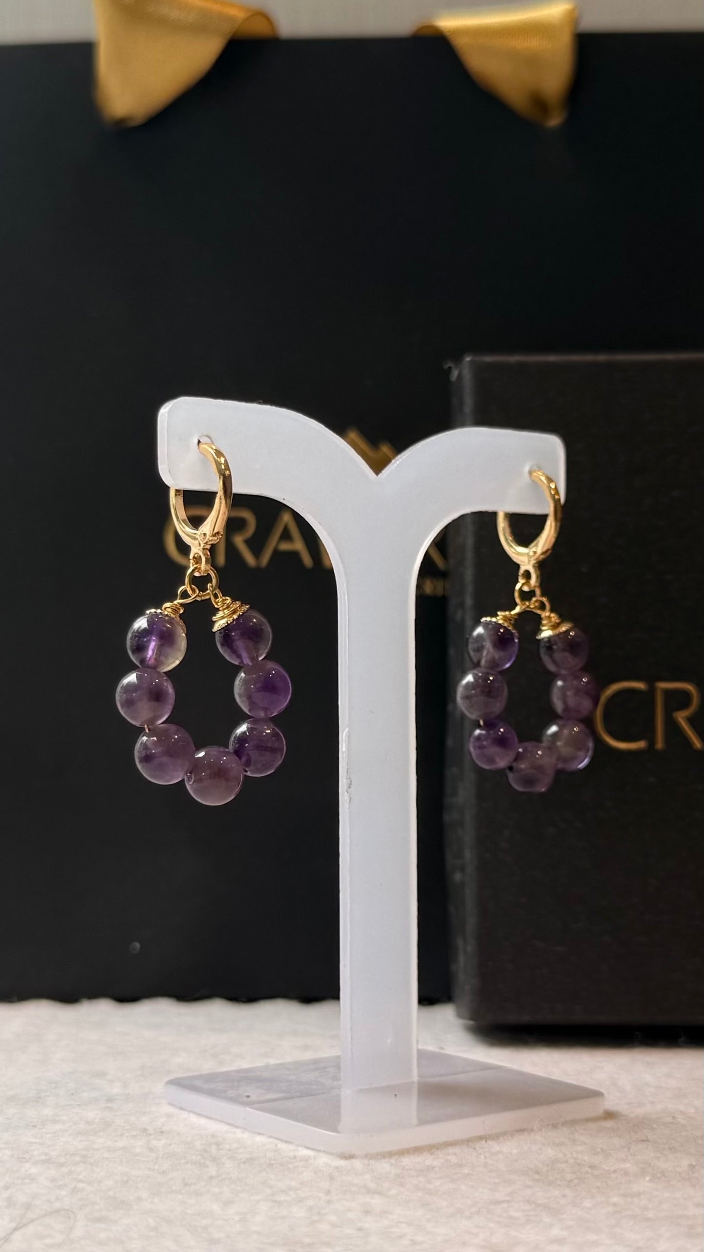 Ametista – Espiritualidade, Harmonia e Proteção (BANHO OURO 18K) #BrincoGota