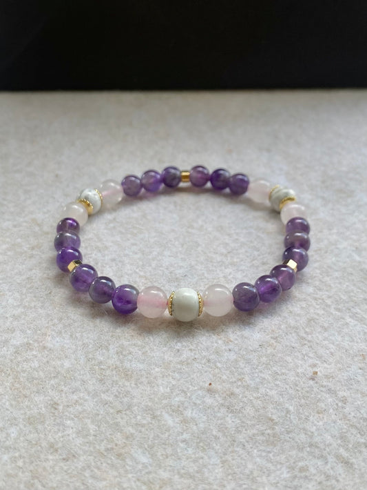 Ametista • Quartzo Rosa • Howlita | Harmonia & Amor