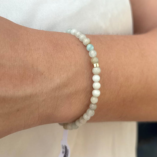 CR Line | Amazonita – Calmaria, Bem-estar e Boa Comunicação (Banho Ouro 18K)