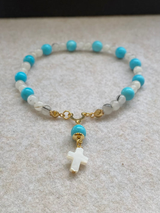 Turquesa Azul • Quartzo Turmalinado | Boa Sorte & Clareza