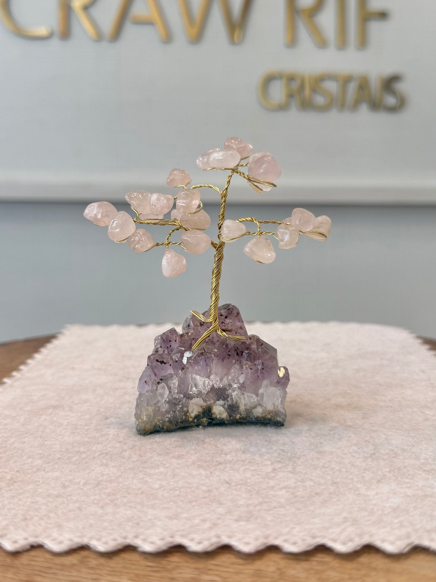 Árvore da Vida | Quartzo Rosa — Amor e Autoestima (7cm)