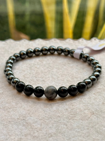 CR Essentials | Hematita, Turmalina Negra e Labradorita – Proteção, Coragem e Controle Mental