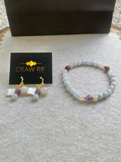 Conjunto Moments | Equilibrio e Harmonia — Amazonita, Quartzo Rosa e Ametista