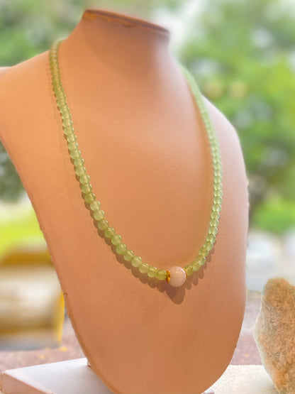 Quartzo Verde e Água Marinha – Saúde, Bem-Estar e Equilíbrio Emocional (Banho Ouro 18K) #ColarCR