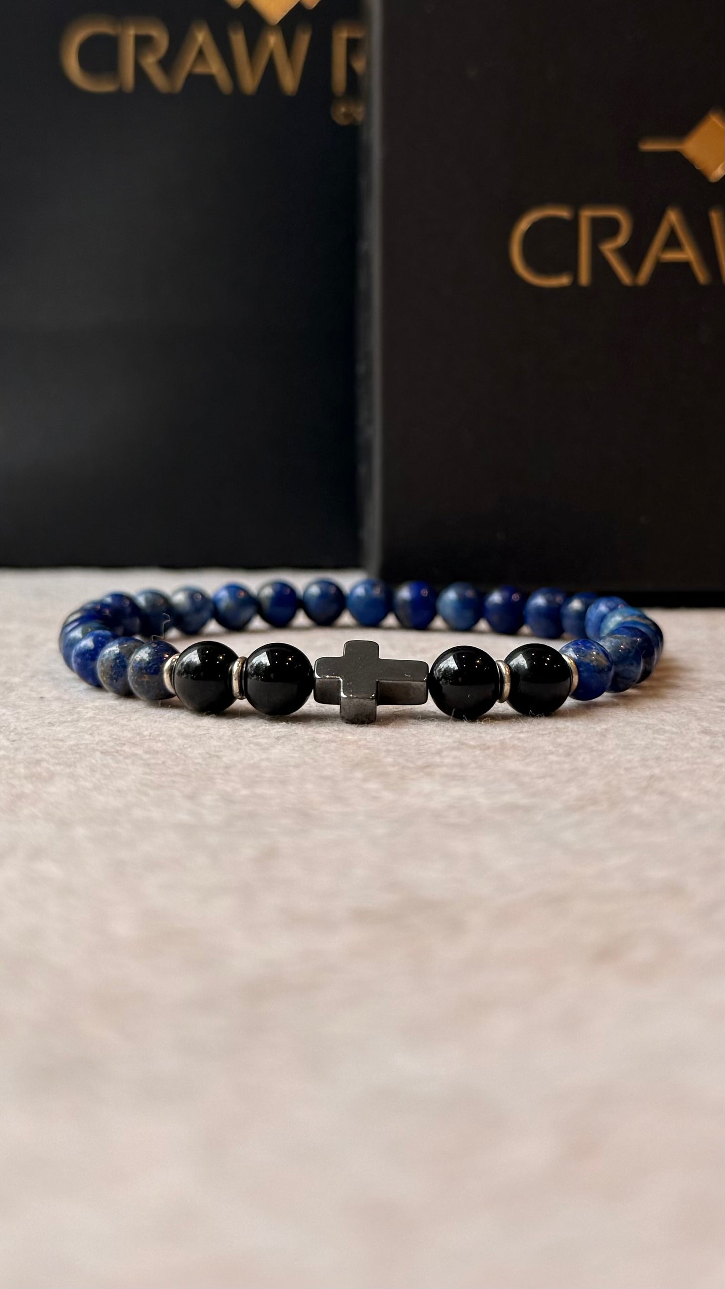 Lápis-Lazúli e Turmalina Negra – Espiritualidade, Sabedoria e Proteção (Prata 950) #FaithCR