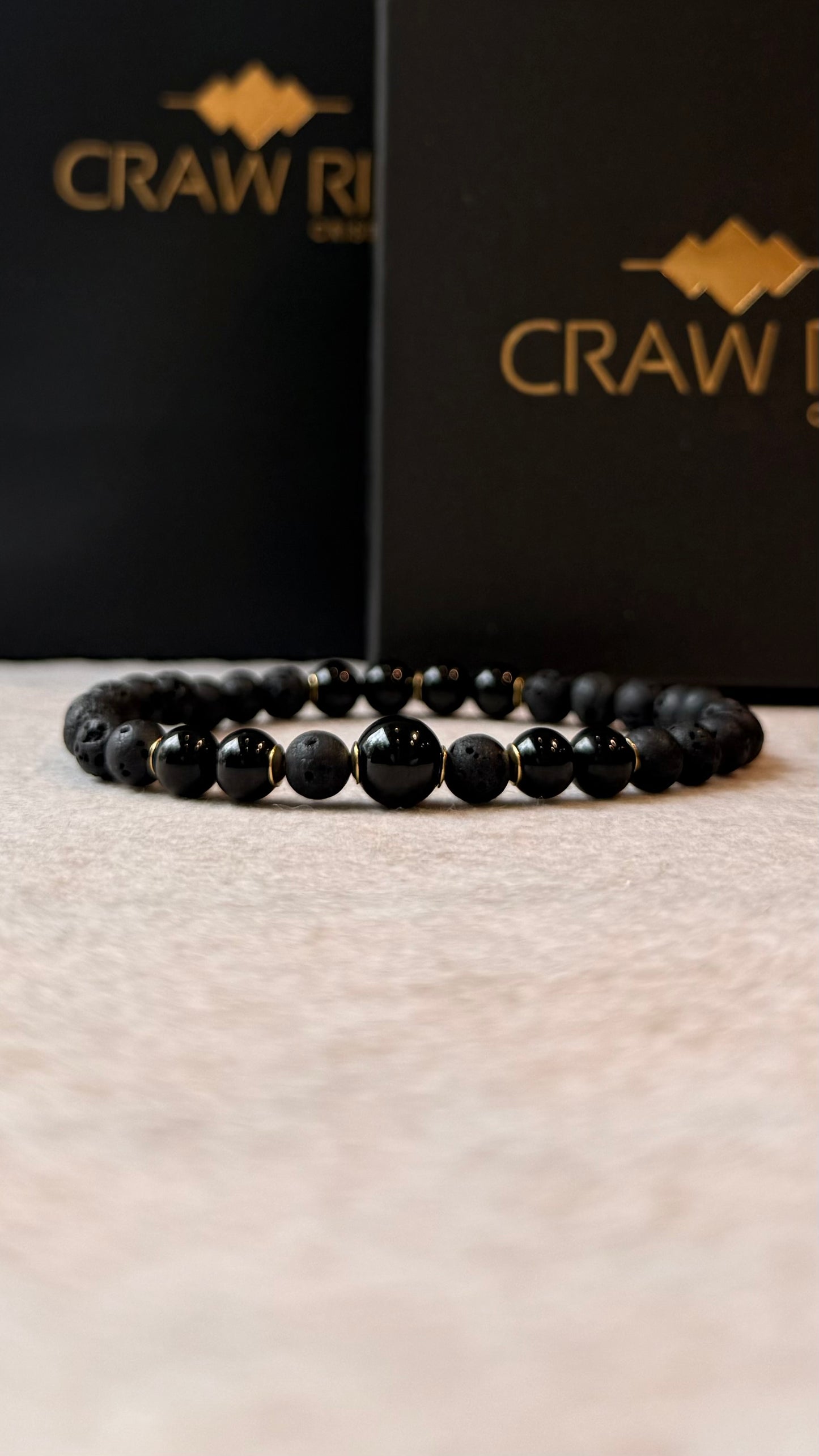 Lava Vulcânica e Turmalina Negra – Proteção, AntiStress e Vigor (Banho Ouro 18K) #DeluxeCR