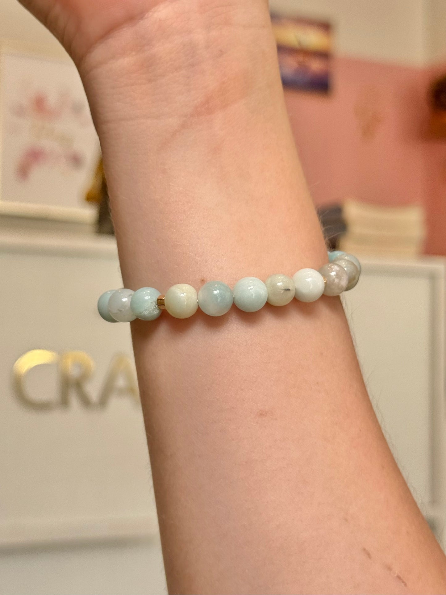 CR Prime | Amazonita – Calmaria, Bem-Estar e Boa Comunicação (Banho Ouro 18K)