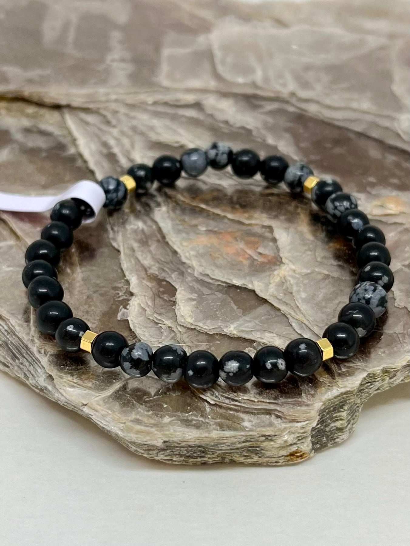 CR Prime | Obsidiana Flocos de Neve – Escudo Energético e Proteção (Banho Ouro 18K) #PrimeCR