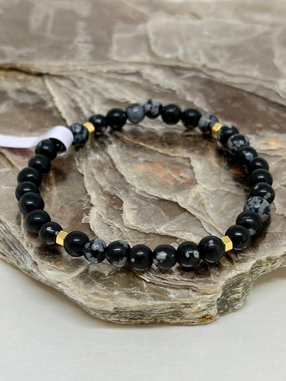 CR Prime | Obsidiana Flocos de Neve – Escudo Energético e Proteção (Banho Ouro 18K) #PrimeCR