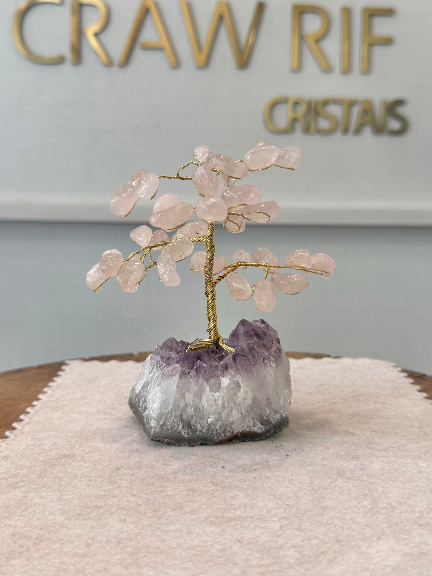 Árvore da Vida | Quartzo Rosa — Amor e Autoestima (12cm)