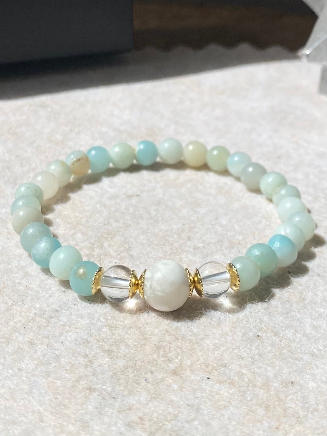 Amazonita • Quartzo Cristal • Howlita | Paz & Bem-estar