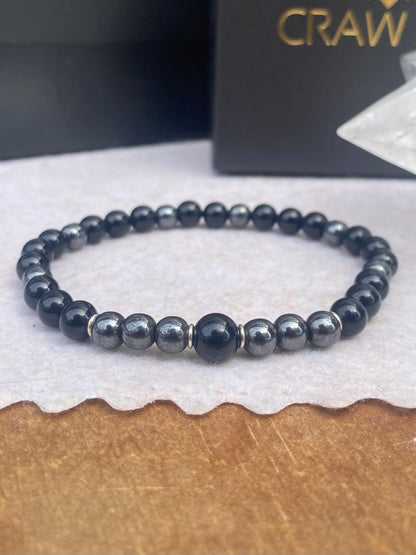 Turmalina Negra e Hematita – Proteção, AntiStress e Coragem (Prata 950) #SterlingCR