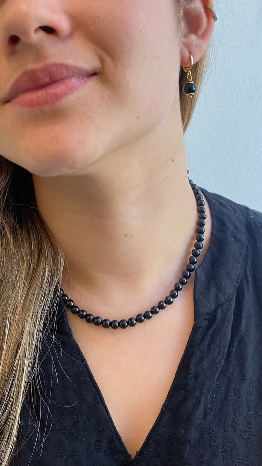 Colar Choker - Turmalina Negra (Proteção Extrema, Neutraliza as Energias Negativas) um