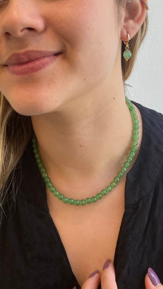 Colar Choker - Quartzo Verde (Saúde, Autocura, Bem-estar)