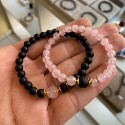 Amor & Proteção | Turmalina Negra • Quartzo Rosa