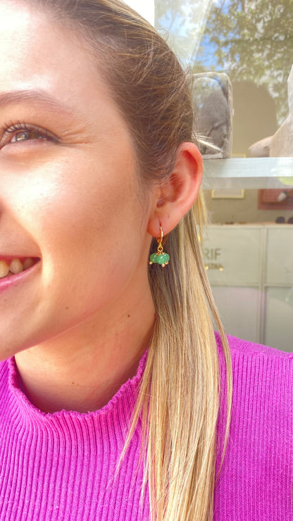 Quartzo Verde – Saúde, Cura e Equilíbrio (Banho Ouro 18K) #BrincoUva
