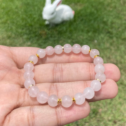 Quartzo Rosa – Amor, Paz, Autoestima (Banho Ouro 18K)