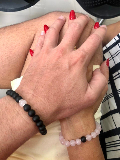 Amor & Autocontrole | Ônix Polida • Quartzo Rosa