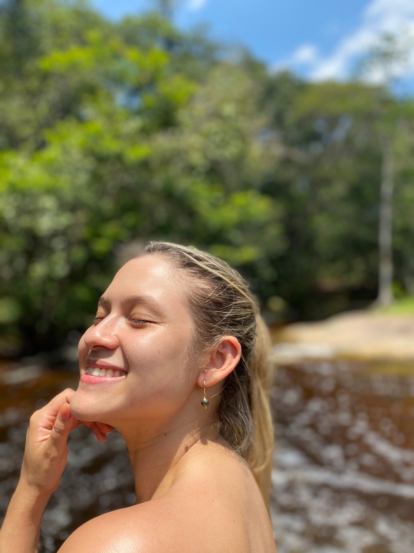 Pedra Pirita (Prosperidade, Abundância, Crescimento) Brinco Uno