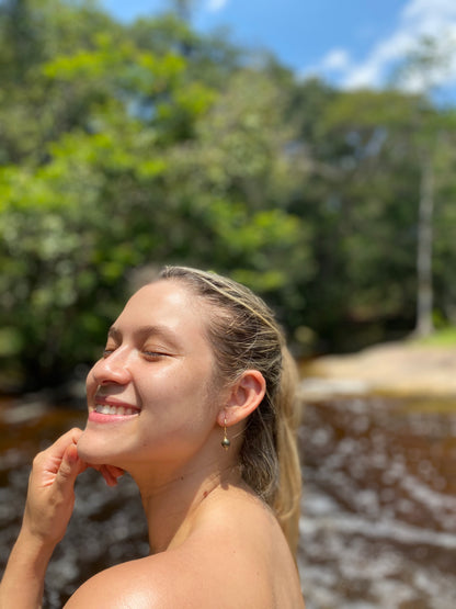 Pedra Pirita (Prosperidade, Abundância, Crescimento) Brinco Uno