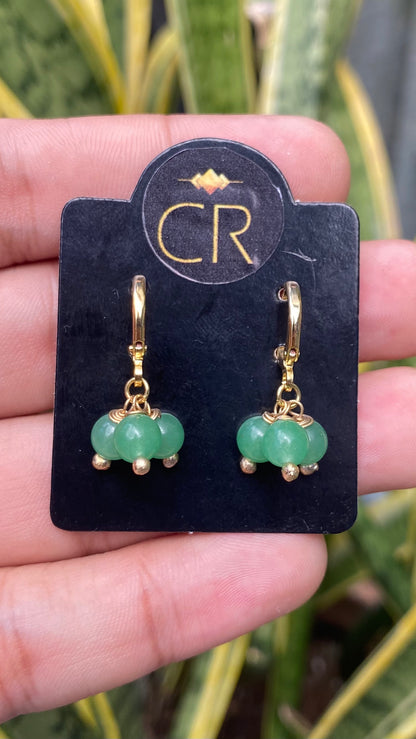 Quartzo Verde – Saúde, Cura e Equilíbrio (Banho Ouro 18K) #BrincoUva