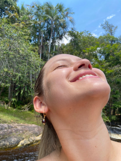 Pedra Granada (Prosperidade, Determinação, Realização) Brinco Uno