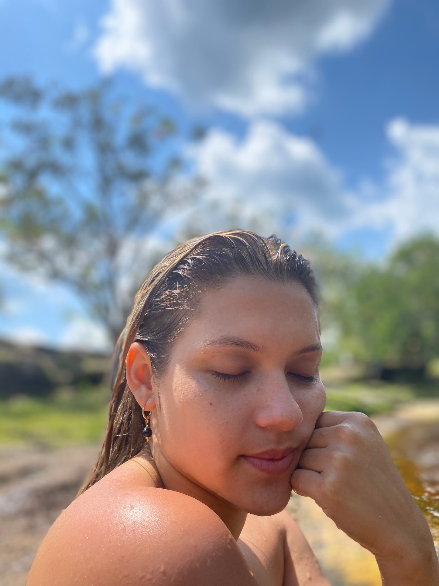 Turmalina Negra (Proteção Extrema, Neutraliza as Energias Negativas) Brinco Uno