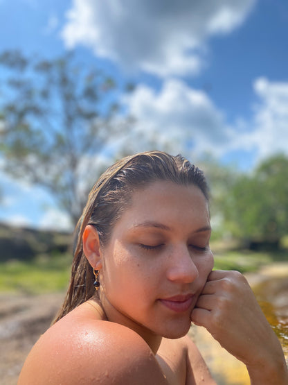 Turmalina Negra (Proteção Extrema, Neutraliza as Energias Negativas) Brinco Uno