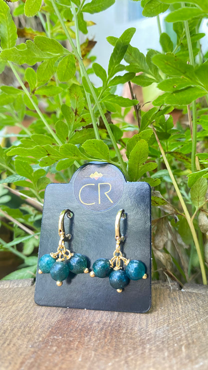 Apatita Azul – Iluminação Pessoal, Clareza e Intuição (Banho Ouro 18K #BrincoUva
