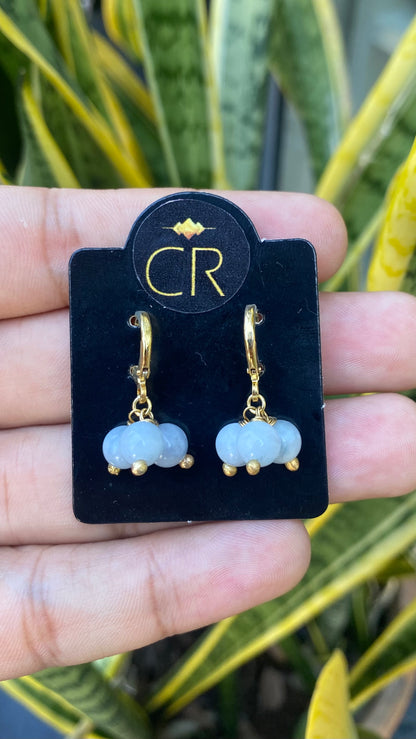 Água Marinha – Equilíbrio Emocional, Coragem e AntiStress (Banho Ouro 18K) #BrincoUva