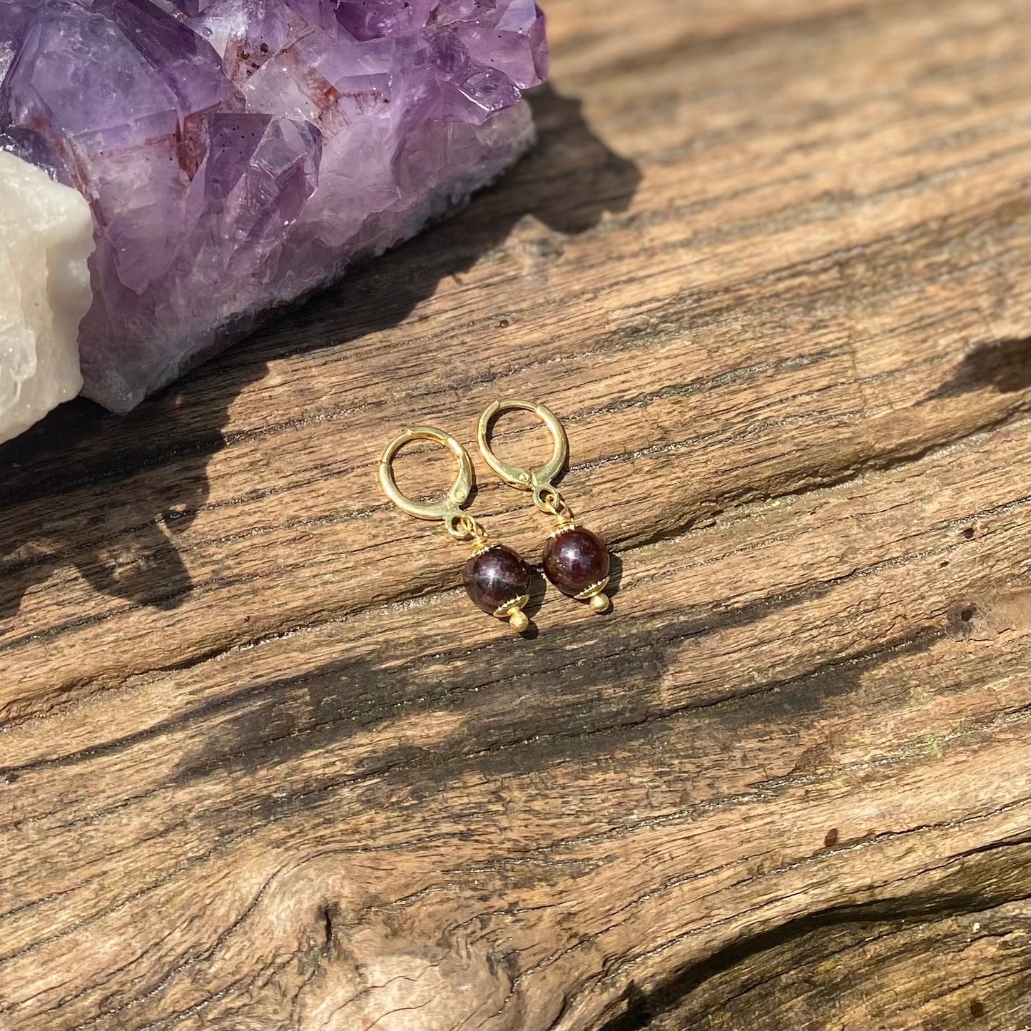 Pedra Granada (Prosperidade, Determinação, Realização) Brinco Uno