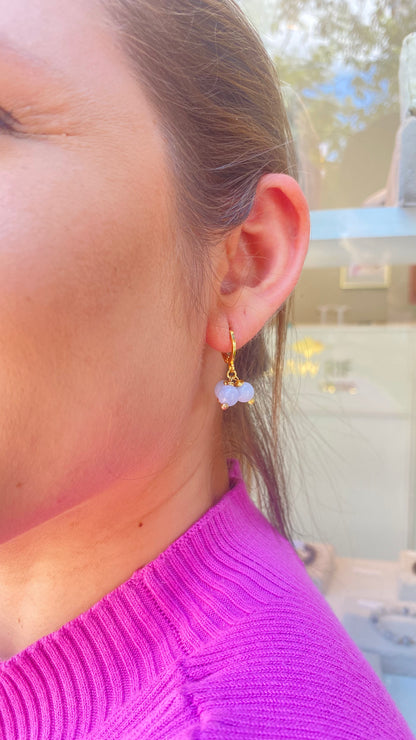 Água Marinha – Equilíbrio Emocional, Coragem e AntiStress (Banho Ouro 18K) #BrincoUva